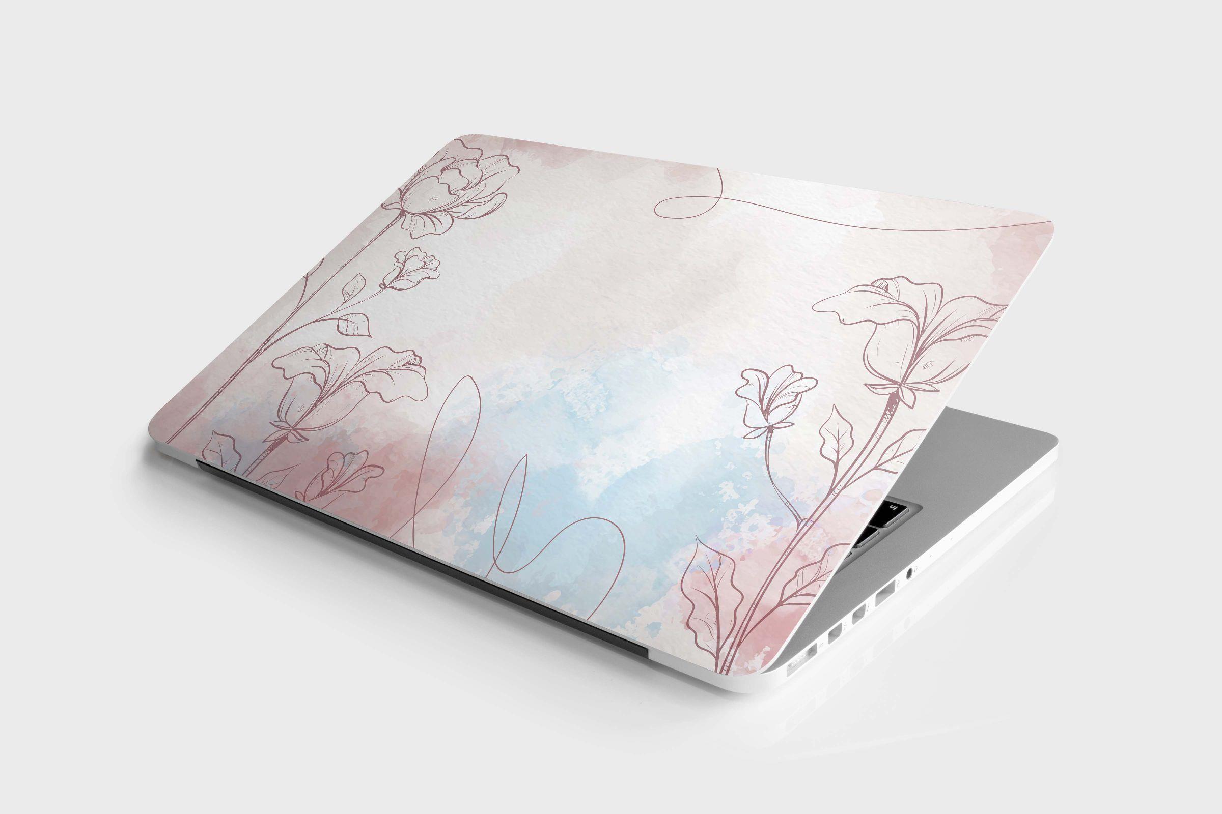 Laptop%20Sticker%20Notebook%20Pc%20Kaplama%20Etiketi%20Watercolor%20Flowers