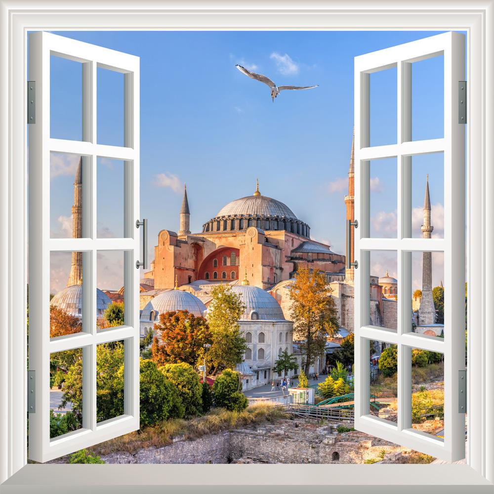 Pencere%20Poster%20Duvar%20Kağıdı%20Ayasofya%20Camii%20Yapışkanlı%20Sticker