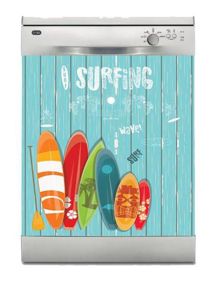 Bulaşık Makinesi Sticker Kaplama Beyaz Eşya Kaplama Surfing