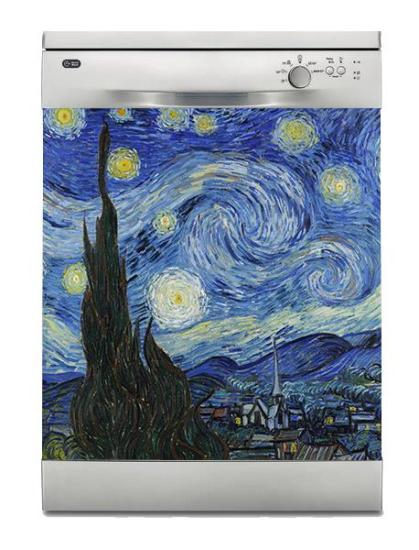 Bulaşık Makinesi Sticker Kaplama Beyaz Eşya Kaplama The Starry Night