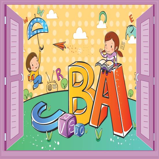 Çocuk Odası Bebek Odası Pencere Poster Duvar Kağıdı ABC