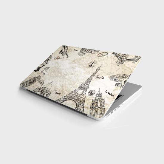 Laptop Sticker Notebook Pc Kaplama Etiketi World Paris