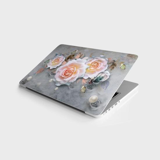 Laptop Sticker Bilgisayar Notebook Pc Kaplama Etiketi 3D Gül