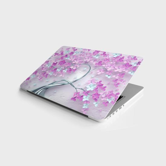 Laptop Sticker Bilgisayar Notebook Pc Kaplama Etiketi 3D Mor Ağaç