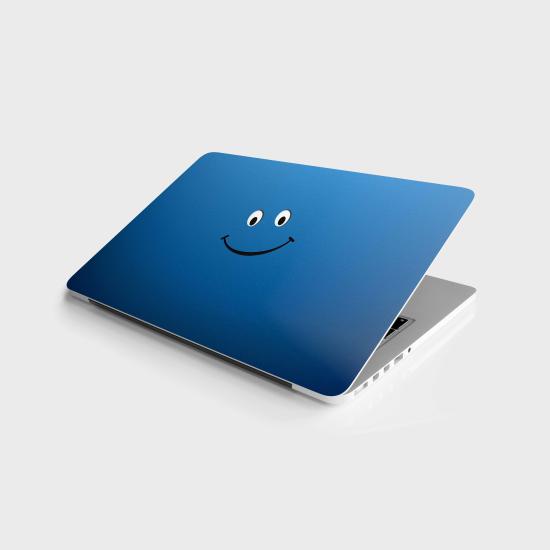 Laptop Sticker Bilgisayar Notebook Pc Kaplama Etiketi Gülümse Mavi