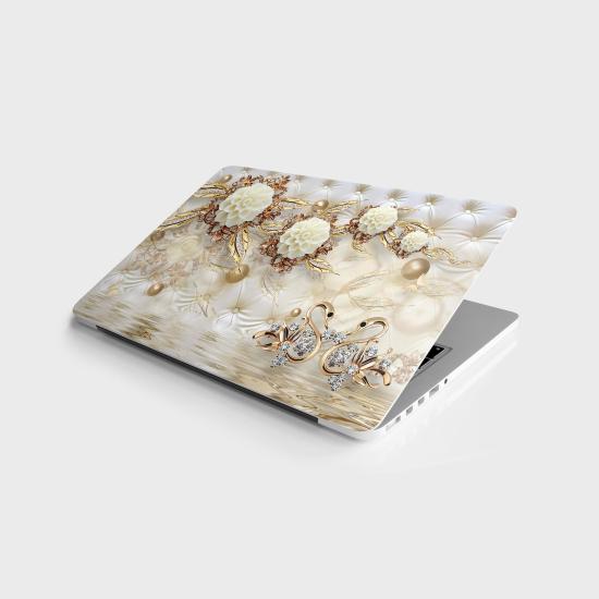 Laptop Sticker Bilgisayar Notebook Pc Kaplama Etiketi Pearls Gold