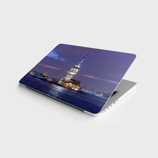 Laptop Sticker Bilgisayar Notebook Pc Kaplama Etiketi Kız Kulesi Gece