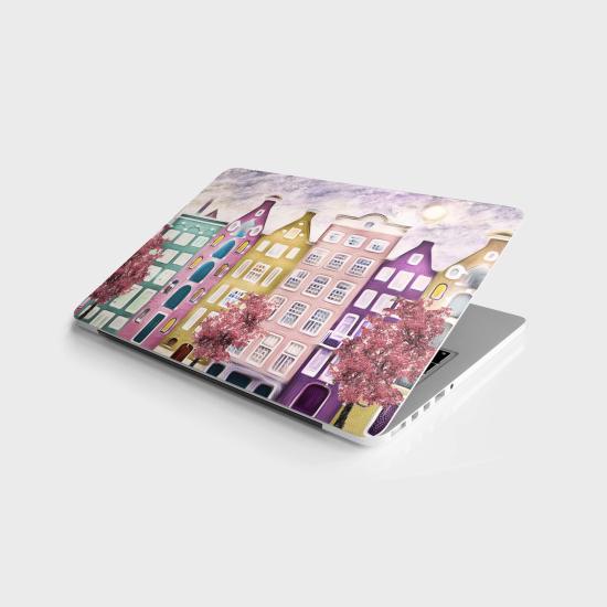 Laptop Sticker Bilgisayar Notebook Pc Kaplama Etiketi Amsterdam Yağlıboya Renkli