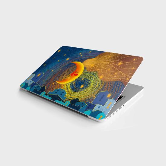 Laptop Sticker Bilgisayar Notebook Pc Kaplama Etiketi Gece Şehir