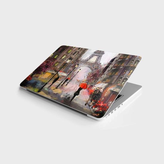 Laptop Sticker Bilgisayar Notebook Pc Kaplama Etiketi Paris Sokak Yağlıboya