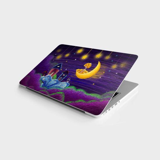 Laptop Sticker Bilgisayar Notebook Pc Kaplama Etiketi Yıldızlı Ay Sanat