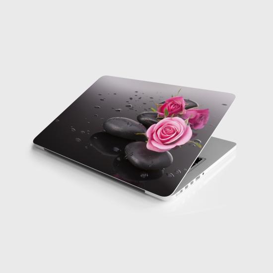 Laptop Sticker Notebook Pc Kaplama Etiketi Islak Taş Gül