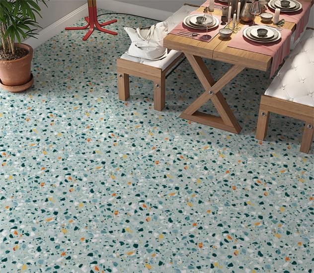 Yer Kaplama Zemin Kaplama Folyosu 65x130 cm Terrazzo Floor Color